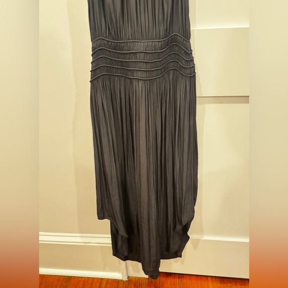 Ramy Brook Dark Grey Sleeveless Pleated Midi Dress - Picture 3 of 8
